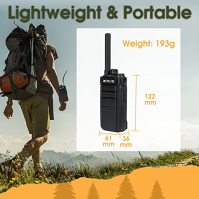 Radiostanice Walkie Talkies Retevis RB626 dlouhého dosahu, profesionální dvoucestné rádio Hands Free, 2000mAh baterie, blesk, do